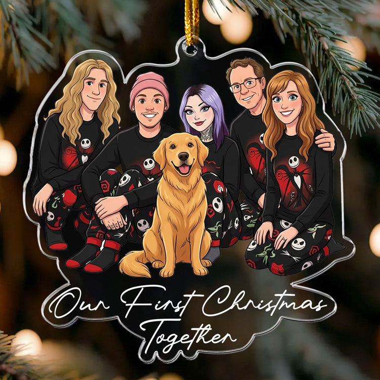 Custom Photo Cartoon Style Art Christmas Gifts For Family, Friends, Sisters, Cowokers - Personalized Ornament 5