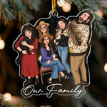 Custom Photo Cartoon Style Art Christmas Gifts For Family, Friends, Sisters, Cowokers - Personalized Ornament 6