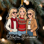 Custom Photo Cartoon Style Art Christmas Gifts For Family, Friends, Sisters, Cowokers - Personalized Ornament 7