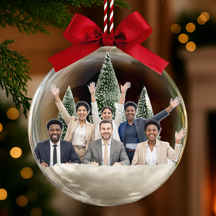 Custom Photo Colleague Coworker Snow Globe Ornament, Team Appreciation Keepsake, Christmas Gift For Work Besties - Personalized Ornament 4