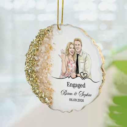 Custom Photo Engagement Gifts Wedding Anniversary Gifts For Couple - Personalized Resin Ornament 3