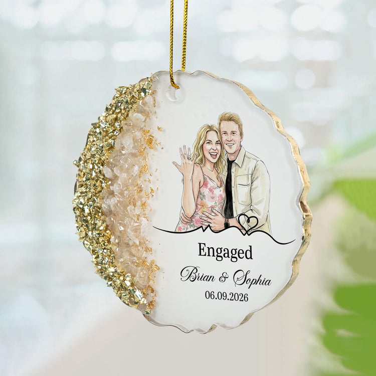 Custom Photo Engagement Gifts Wedding Anniversary Gifts For Couple - Personalized Resin Ornament 3