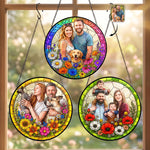 Custom Photo Family Gifts Anniversary Gifts For Her, Wife, Mom - Personalized Window Hanging Suncatcher 1