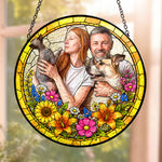 Custom Photo Family Gifts Anniversary Gifts For Her, Wife, Mom - Personalized Window Hanging Suncatcher 2
