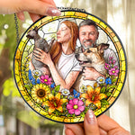 Custom Photo Family Gifts Anniversary Gifts For Her, Wife, Mom - Personalized Window Hanging Suncatcher 3