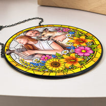Custom Photo Family Gifts Anniversary Gifts For Her, Wife, Mom - Personalized Window Hanging Suncatcher 4