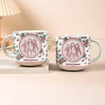 Custom Photo Friends Besties Forever Sketch Line Art Pottery Mug For BFF - Personalized Mug 2