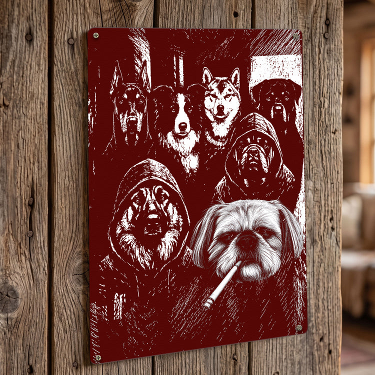Custom Photo Funny Gangster Pet, Edgy Pet Meme Decor - Personalized Metal Sign 3