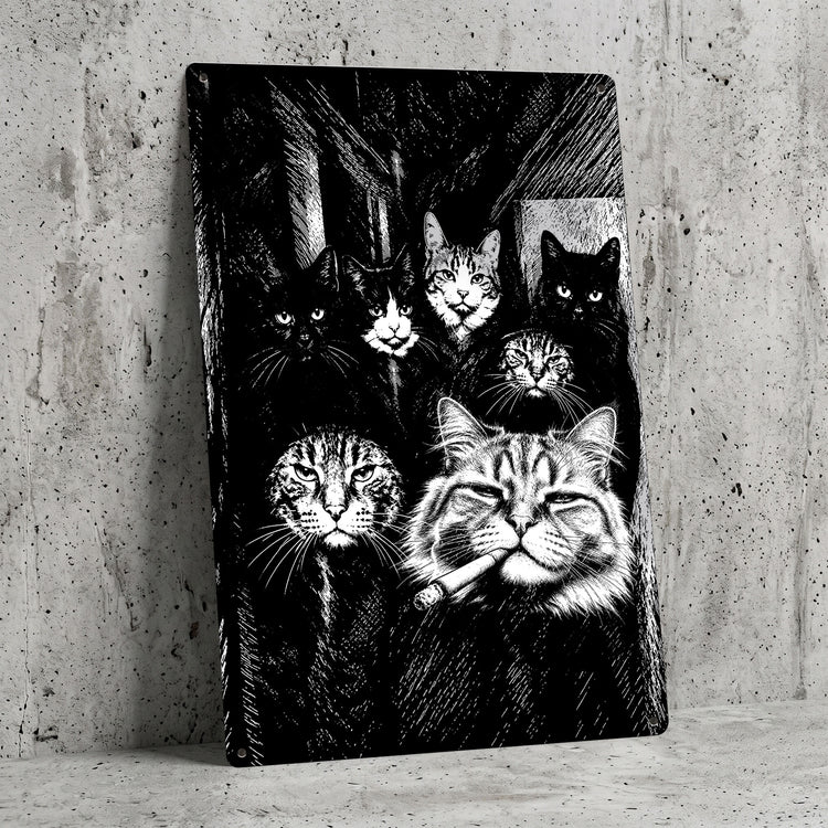 Custom Photo Funny Gangster Pet, Edgy Pet Meme Decor - Personalized Metal Sign 4