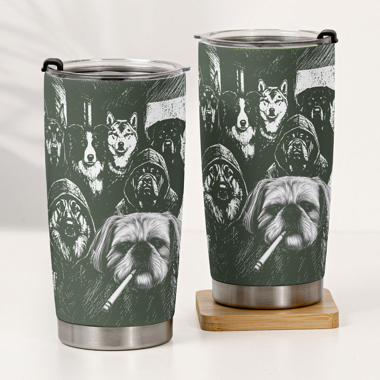 Custom Photo Funny Gangster Pet, Edgy Pet Meme Drinkware - Personalized Tumbler 3