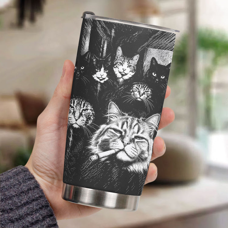 Custom Photo Funny Gangster Pet, Edgy Pet Meme Drinkware - Personalized Tumbler 4