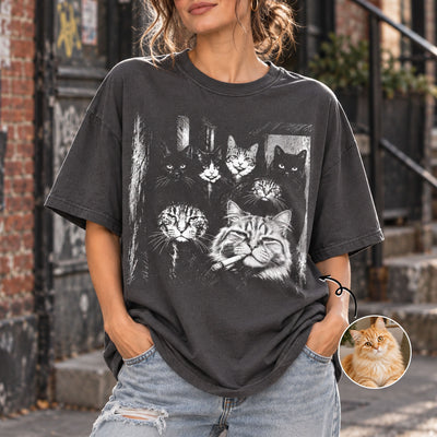Custom Photo Funny Gangster Pet, Edgy Pet Meme Tee - Personalized Shirt