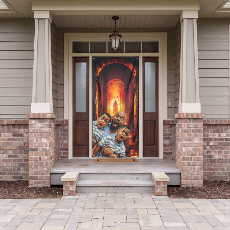 Custom Photo Funny Scream Door Decor - Personalized Door Cover 6