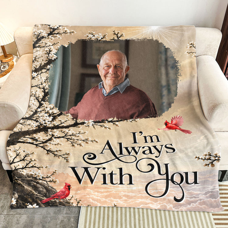 Custom Photo Memorial Gifts I'm Always With You Christmas Blanket - Personalized Blanket 5