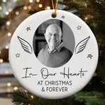 Custom Photo Memorial Gifts In Our Hearts At Christmas & Forever - Personalized Ornament 2
