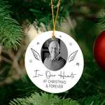 Custom Photo Memorial Gifts In Our Hearts At Christmas & Forever - Personalized Ornament 5