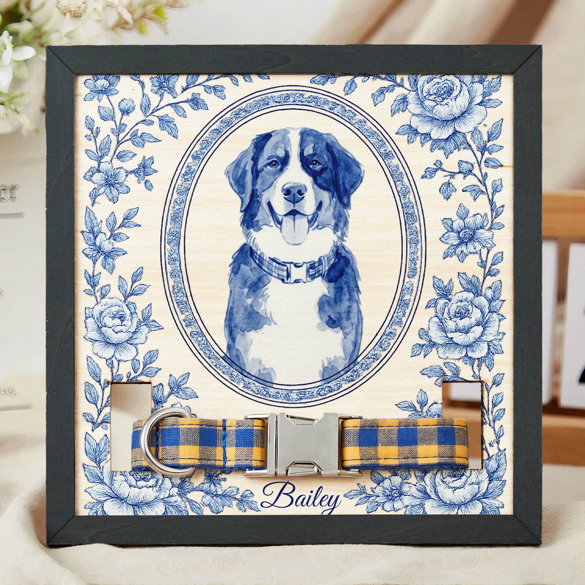 Custom Photo Memorial Pet Collar Holder Sign, Dog Memorial Gifts - Personalized Frame 2