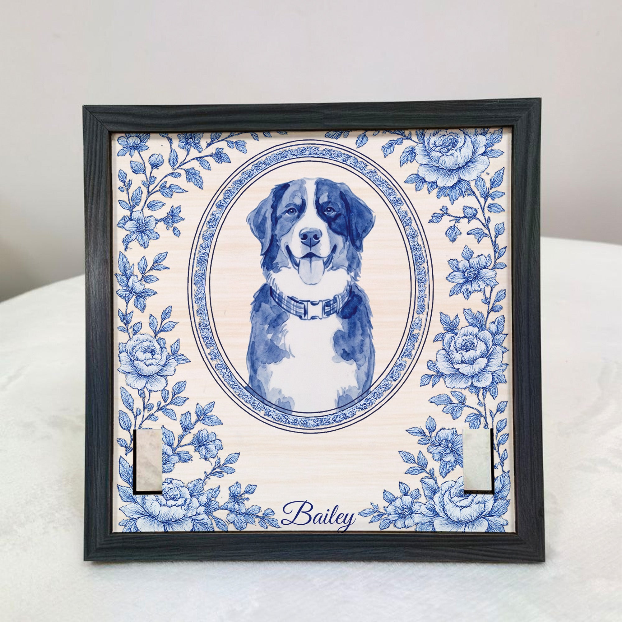 Custom Photo Memorial Pet Collar Holder Sign, Dog Memorial Gifts - Personalized Frame 3