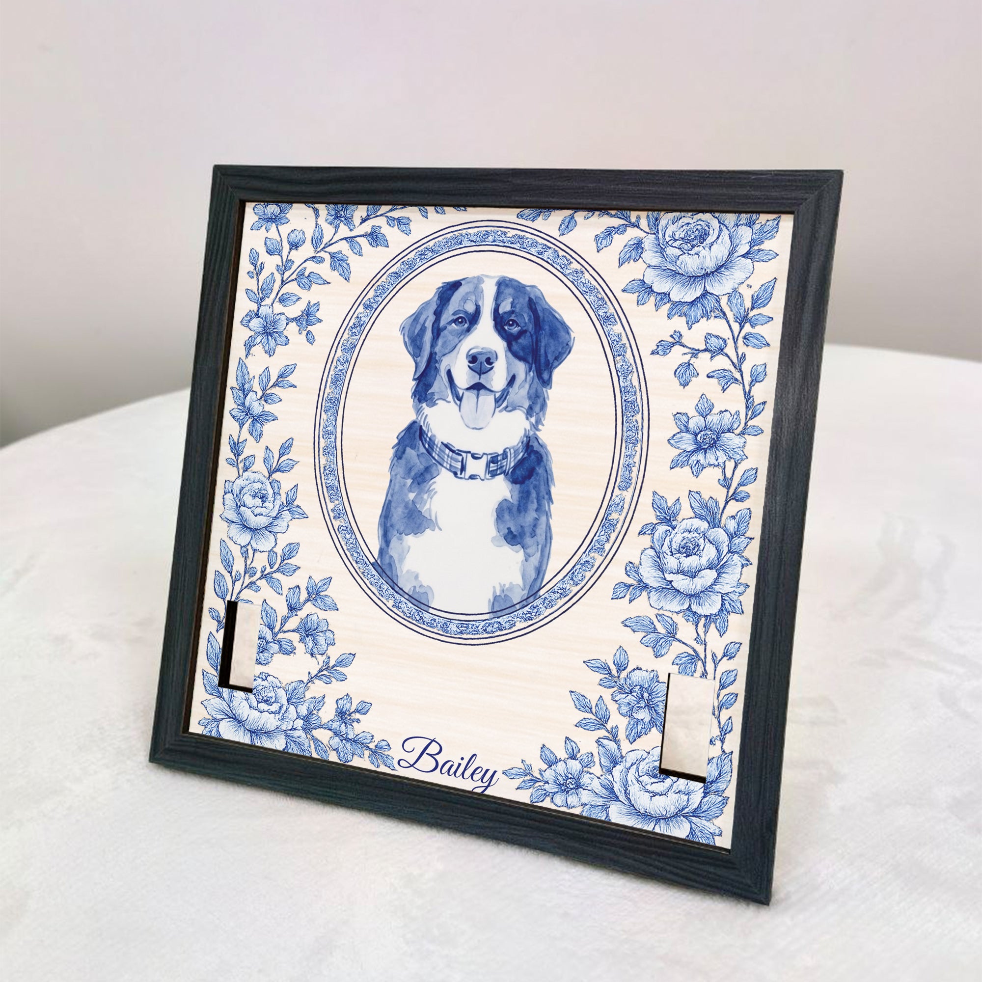 Custom Photo Memorial Pet Collar Holder Sign, Dog Memorial Gifts - Personalized Frame 4