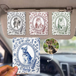 Custom Photo Memorial Toile Watercolor Portrait - Personalized Car Visor Clip 1