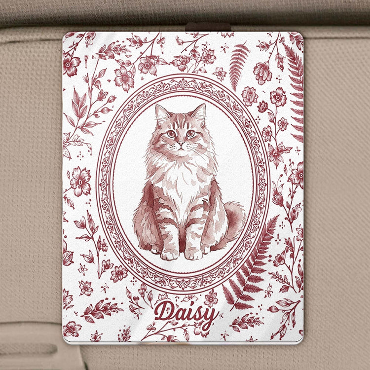 Custom Photo Memorial Toile Watercolor Portrait - Personalized Car Visor Clip 4