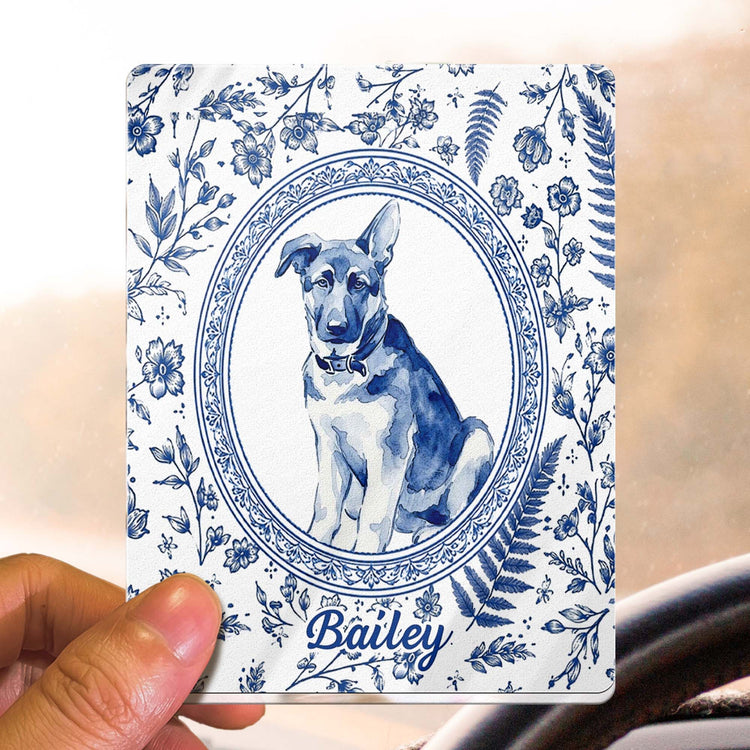 Custom Photo Memorial Toile Watercolor Portrait - Personalized Car Visor Clip 7