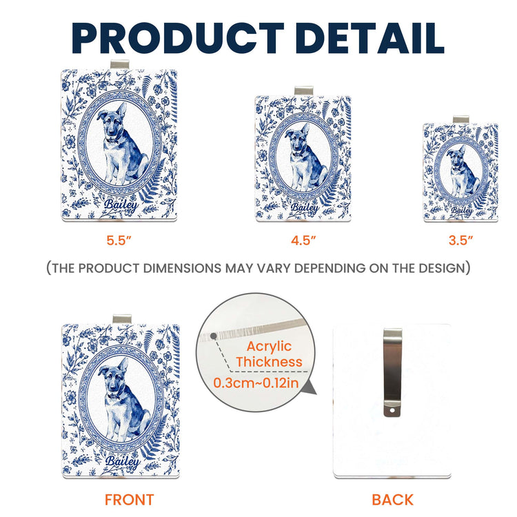 Custom Photo Memorial Toile Watercolor Portrait - Personalized Car Visor Clip 8