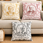 Custom Photo Memorial Toile Watercolor Portrait - Personalized Pillow 1