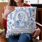 Custom Photo Memorial Toile Watercolor Portrait - Personalized Pillow 3