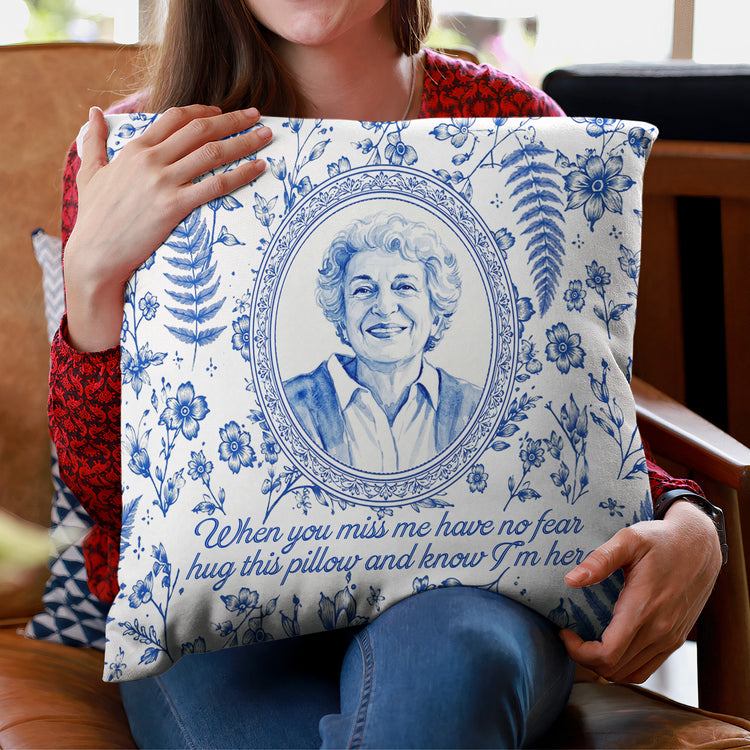 Custom Photo Memorial Toile Watercolor Portrait - Personalized Pillow 3
