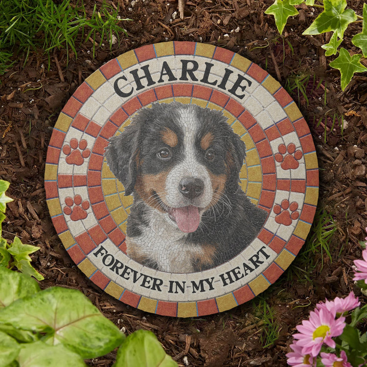 Custom Photo Mosaic Art Pet Memorial Gift - Personalized Garden Stone 4