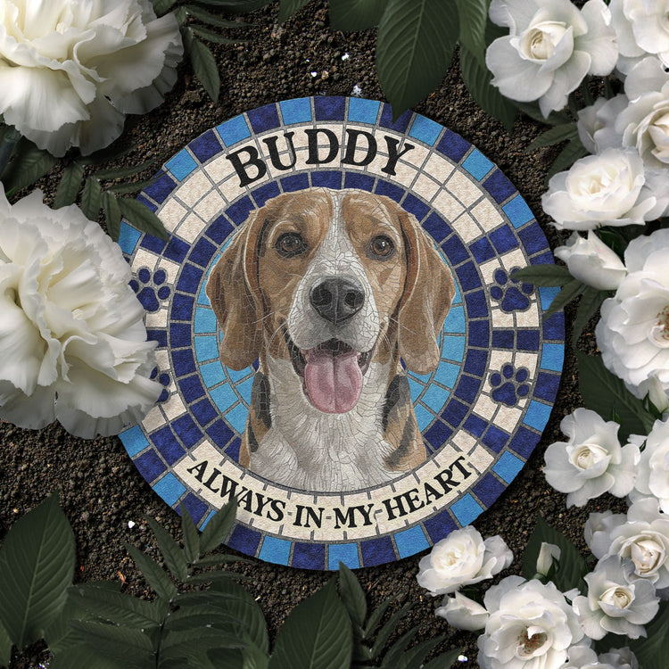 Custom Photo Mosaic Art Pet Memorial Gift - Personalized Garden Stone 5