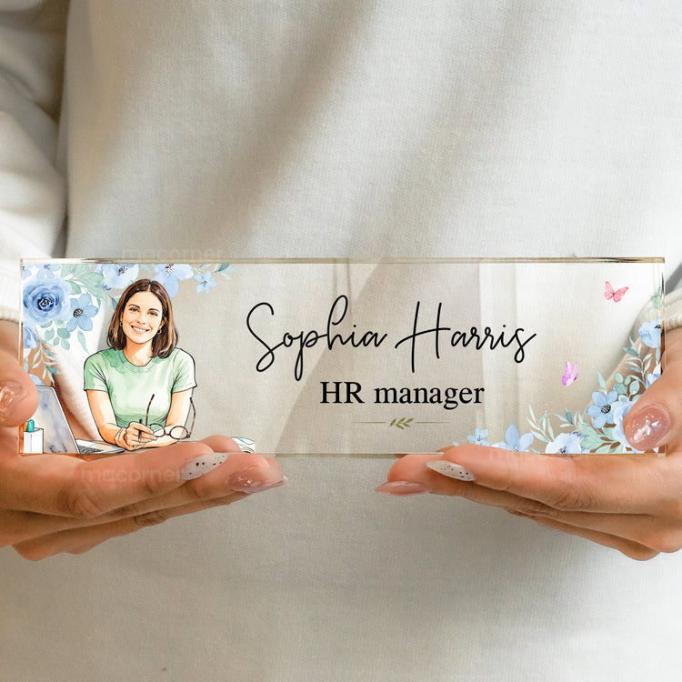 Custom Photo Office Desk Decor - Gift For Colleagues, Coworkers, Boss - Personalized Name Plate 2