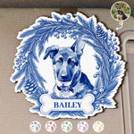 Custom Photo Pet Christmas Memorial, Dog Cat Christmas Photo, Pet Portrait Custom Name Gift - Personalized Car Visor Clip 2