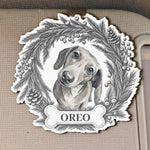 Custom Photo Pet Christmas Memorial, Dog Cat Christmas Photo, Pet Portrait Custom Name Gift - Personalized Car Visor Clip 3