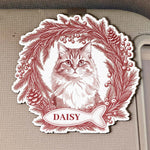 Custom Photo Pet Christmas Memorial, Dog Cat Christmas Photo, Pet Portrait Custom Name Gift - Personalized Car Visor Clip 4