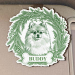 Custom Photo Pet Christmas Memorial, Dog Cat Christmas Photo, Pet Portrait Custom Name Gift - Personalized Car Visor Clip 5