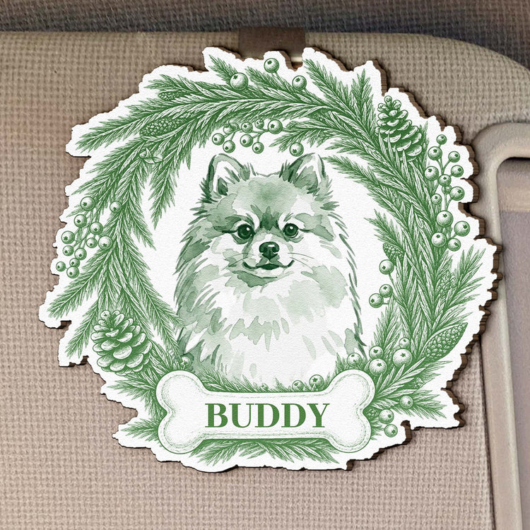 Custom Photo Pet Christmas Memorial, Dog Cat Christmas Photo, Pet Portrait Custom Name Gift - Personalized Car Visor Clip 5