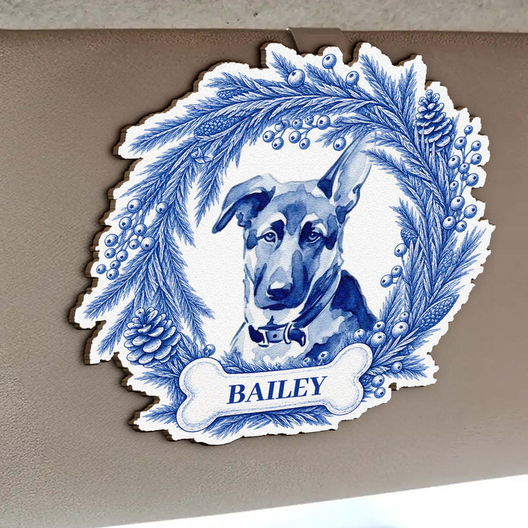 Custom Photo Pet Christmas Memorial, Dog Cat Christmas Photo, Pet Portrait Custom Name Gift - Personalized Car Visor Clip 6