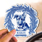 Custom Photo Pet Christmas Memorial, Dog Cat Christmas Photo, Pet Portrait Custom Name Gift - Personalized Car Visor Clip 7