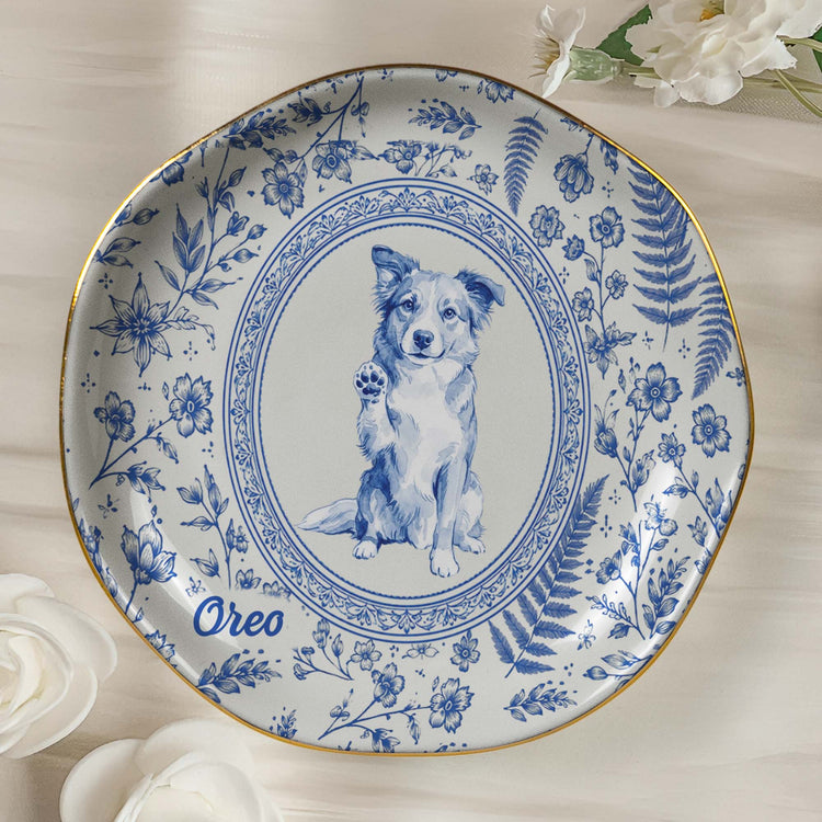  
Custom Photo Pet Lover Gift Watercolor Style - Personalized Jewelry Dish 2