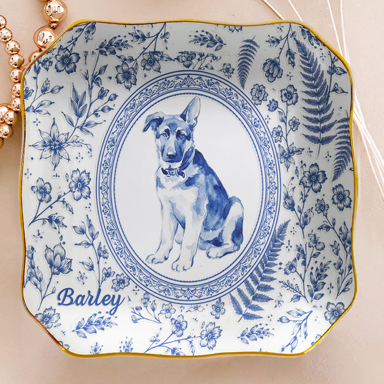  
Custom Photo Pet Lover Gift Watercolor Style - Personalized Jewelry Dish 4