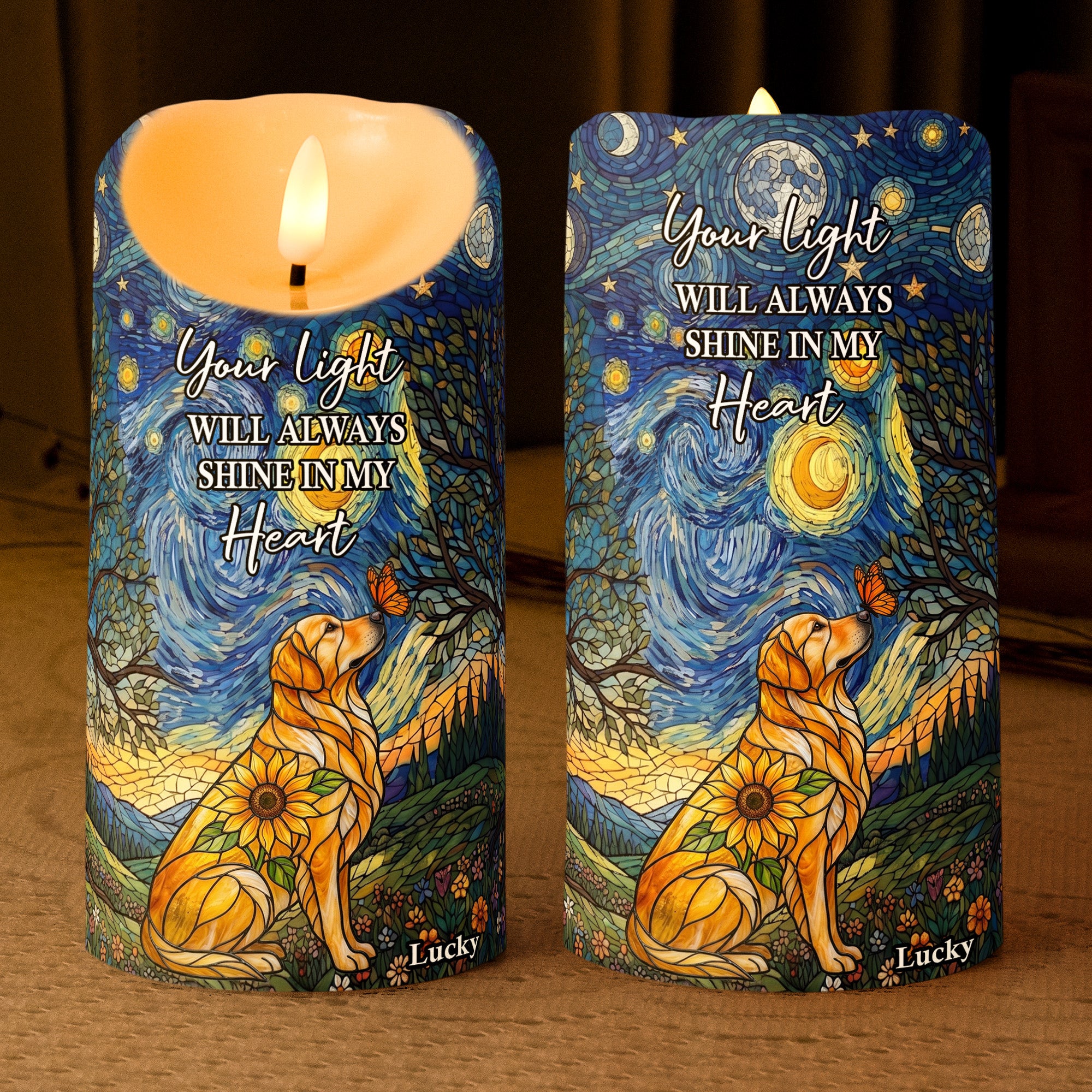 Custom Photo Pet Memorial, - Personalized Candles 1