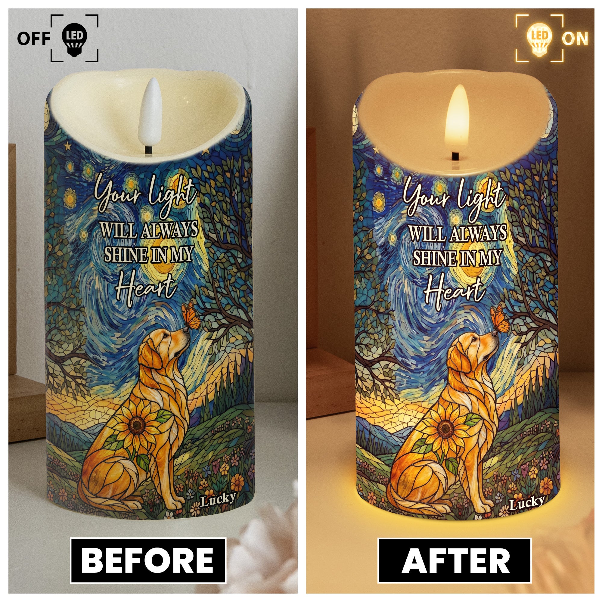 Custom Photo Pet Memorial, - Personalized Candles 2