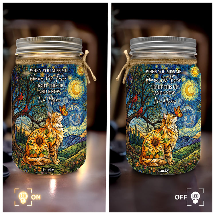 Custom Photo Pet Memorial Stained Glass Sunflower - Personalized Night Light 4
