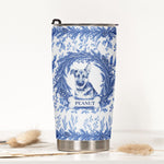 Custom Photo Pet Portrait Watercolor Christmas - Personalized Tumbler 2