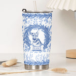 Custom Photo Pet Portrait Watercolor Christmas - Personalized Tumbler 4