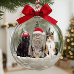 Custom Photo Pet Snow Ball Ornament, Christmas Gift For Cat Lover, Cat Portrait Baulble For Xmas Tree - Personalized Ornament 2