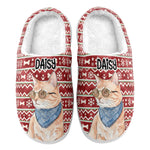 Custom Photo Pet Watercolor Art Christmas Gift For Pet Lovers - Personalized Slippers 5