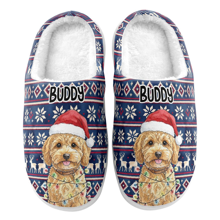 Custom Photo Pet Watercolor Art Christmas Gift For Pet Lovers - Personalized Slippers 6